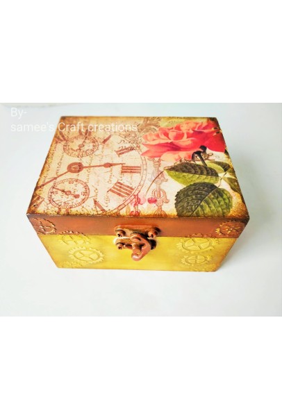 Steampunk Watch Box, Wooden Watch Box, Wooden Watch Case or Jewelry Box, Handcrafted Watch Box